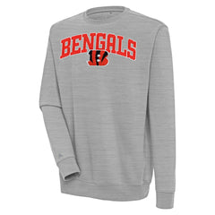 Cincinnati Bengals Antigua Victory Chenille Pullover Sweatshirt - Heather Gray on sale