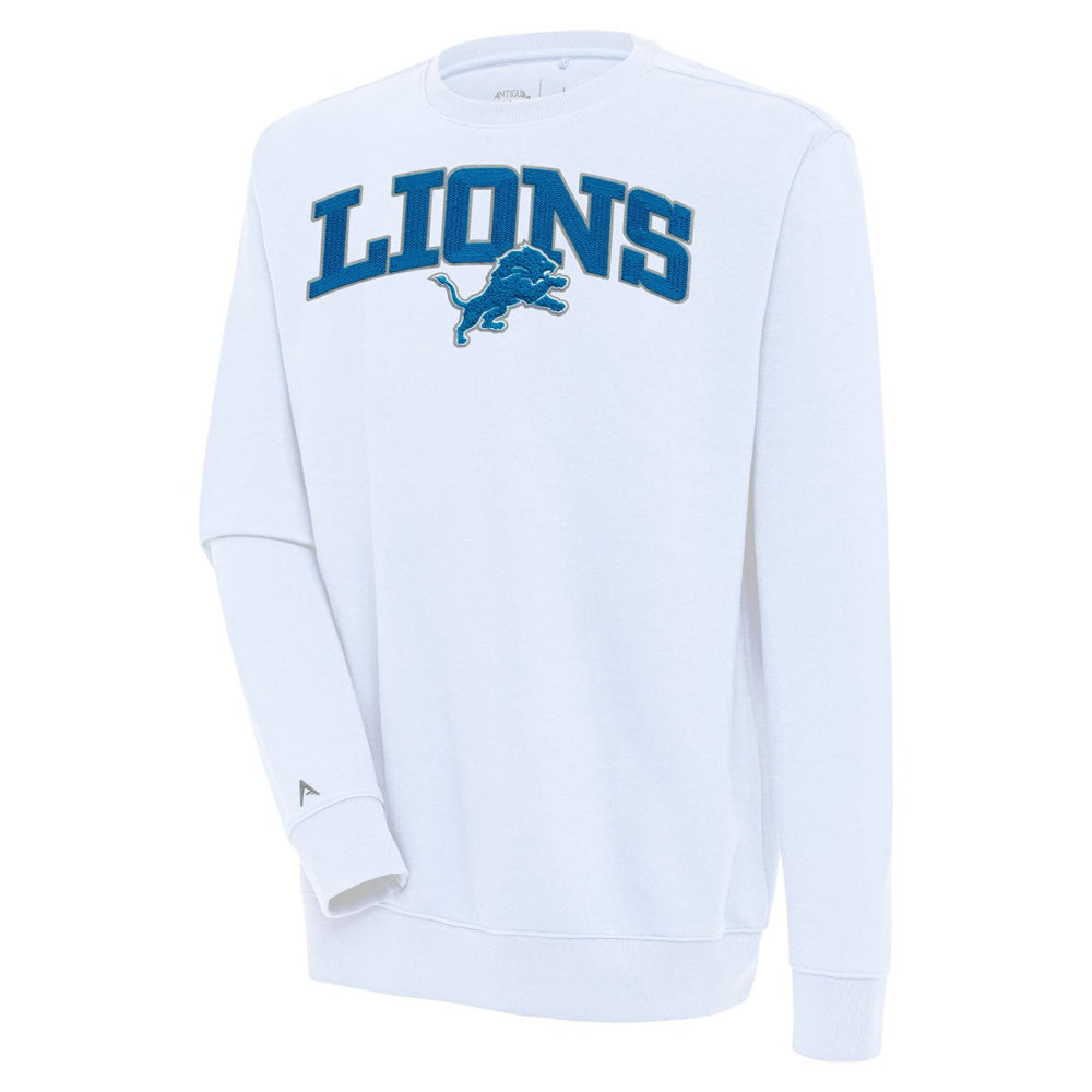 Detroit Lions Antigua Victory Chenille Pullover Sweatshirt - White cheap