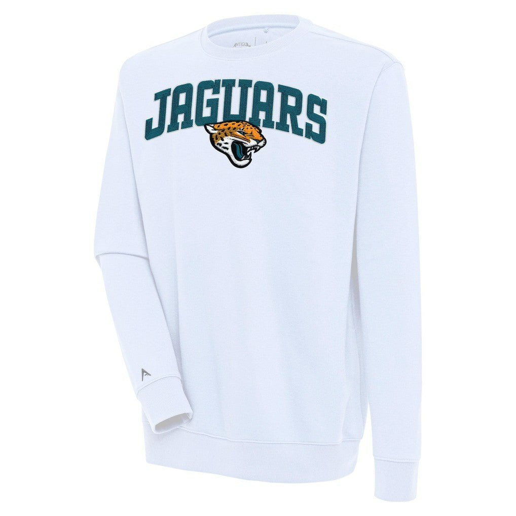 Jacksonville Jaguars Antigua Victory Chenille Pullover Sweatshirt - White outlet