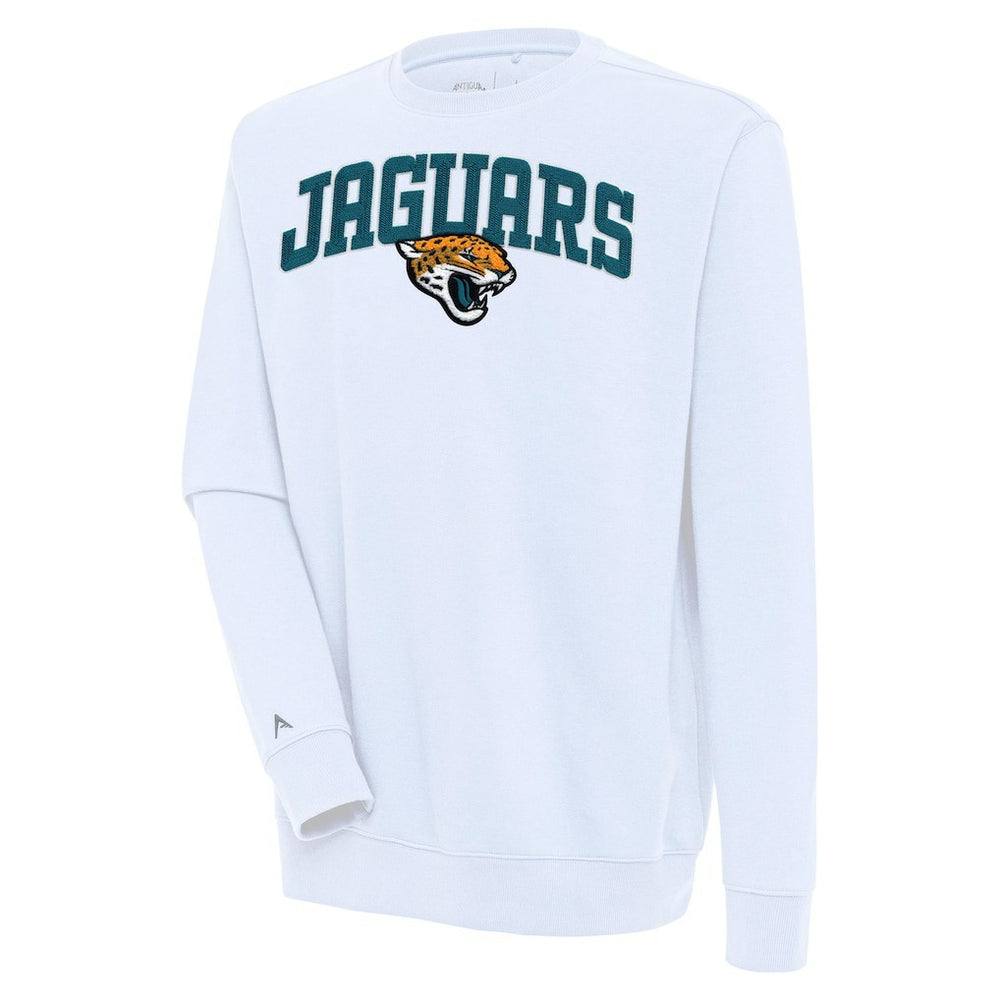 Jacksonville Jaguars Antigua Victory Chenille Pullover Sweatshirt - White outlet