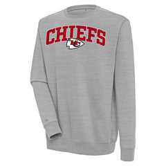 Kansas City Chiefs Antigua Victory Chenille Pullover Sweatshirt - Heather Gray cheap