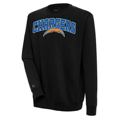 Los Angeles Chargers Antigua Victory Chenille Pullover Sweatshirt - Black discount