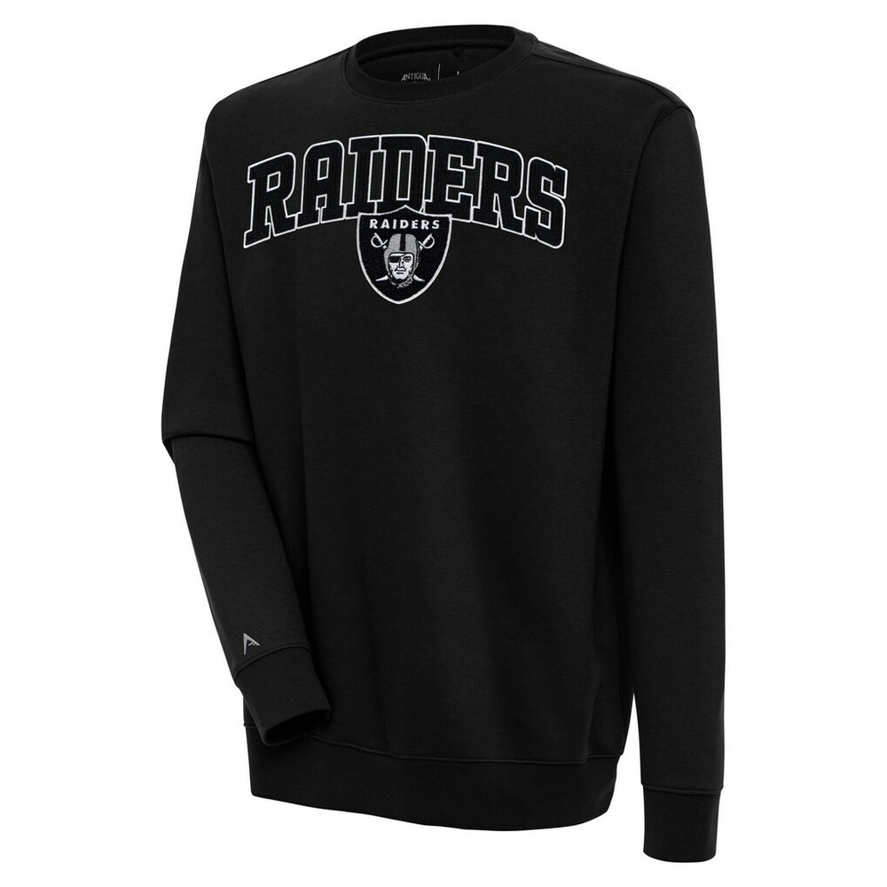 Las Vegas Raiders Antigua Victory Chenille Pullover Sweatshirt - Black discount