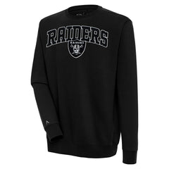 Las Vegas Raiders Antigua Victory Chenille Pullover Sweatshirt - Black discount