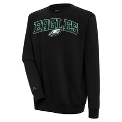 Philadelphia Eagles Antigua Victory Chenille Pullover Sweatshirt - Black sale