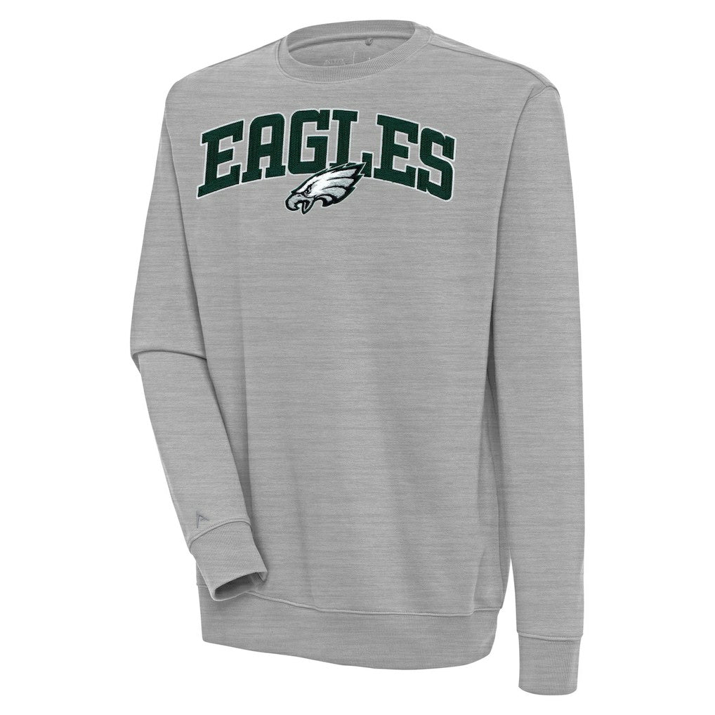 Philadelphia Eagles Antigua Victory Chenille Pullover Sweatshirt - Heather Gray cheap