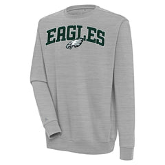 Philadelphia Eagles Antigua Victory Chenille Pullover Sweatshirt - Heather Gray cheap