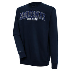 Seattle Seahawks Antigua Victory Chenille Pullover Sweatshirt - College Navy for sale