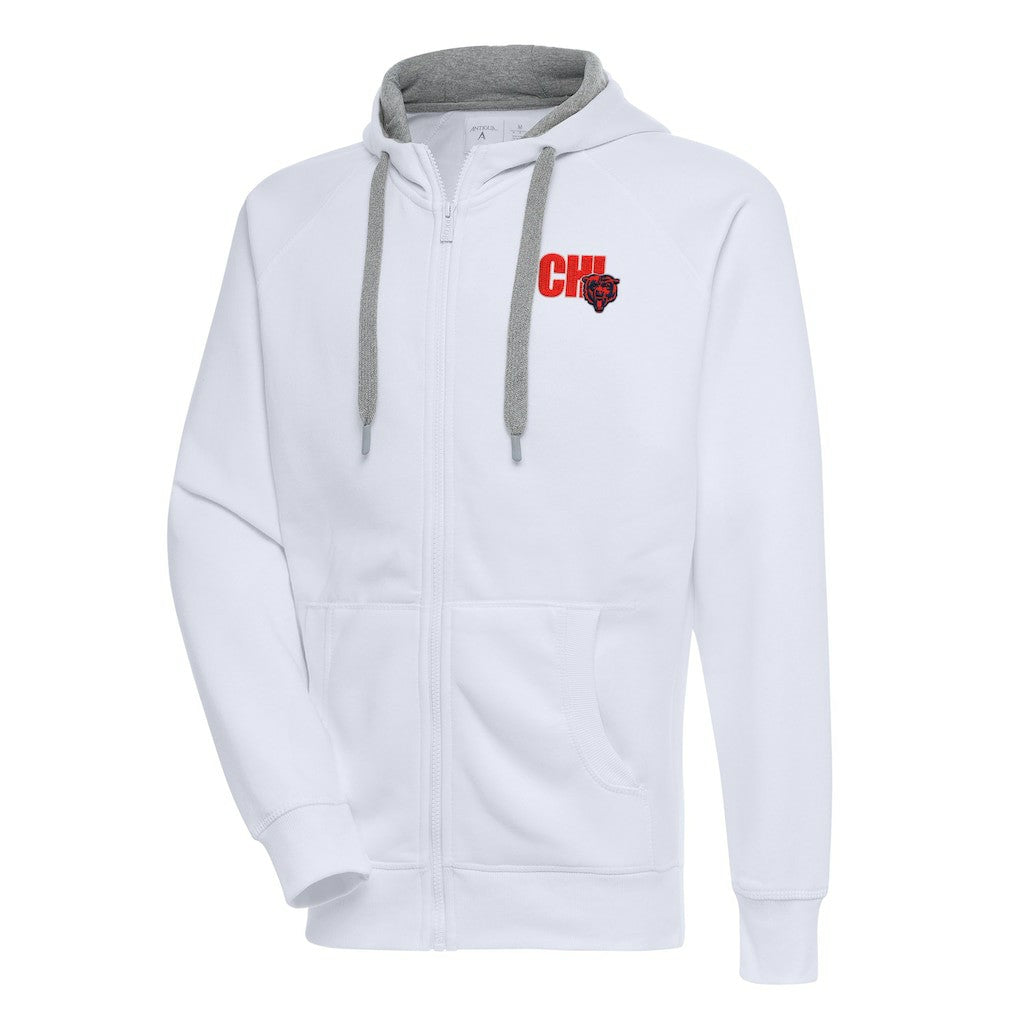 Chicago Bears Antigua Victory Full-Zip Hoodie - White on sale