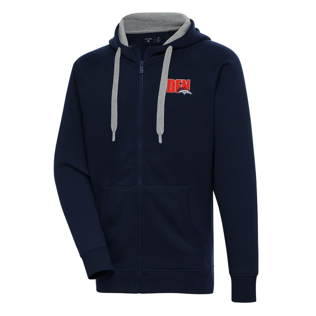 Denver Broncos Antigua Victory Full-Zip Hoodie - Navy outlet