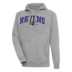 Baltimore Ravens Antigua Victory Pullover Hoodie - Heather Gray discount