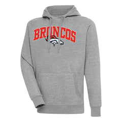 Denver Broncos Antigua Victory Pullover Hoodie - Heather Gray cheap