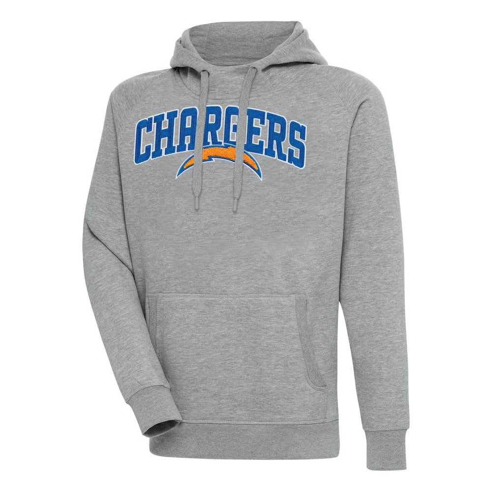Los Angeles Chargers Antigua Victory Pullover Hoodie - Heather Gray discount
