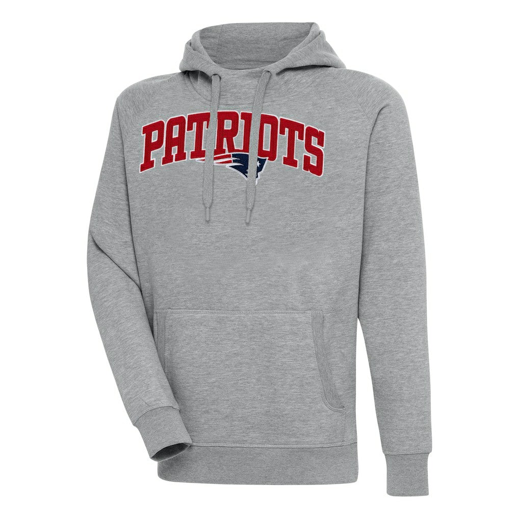 New England Patriots Antigua Victory Pullover Hoodie - Heather Gray sale