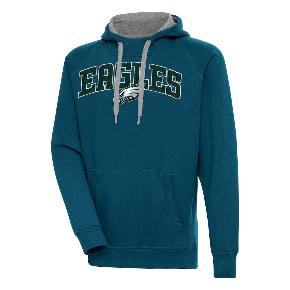 Philadelphia Eagles Antigua Victory Pullover Hoodie - Midnight Green for sale