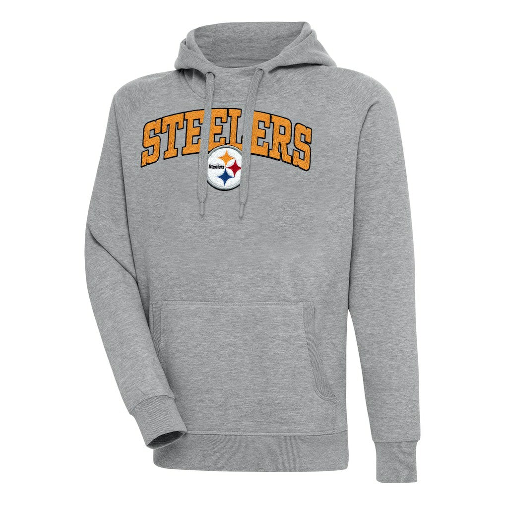 Pittsburgh Steelers Antigua Victory Pullover Hoodie - Heather Gray sale