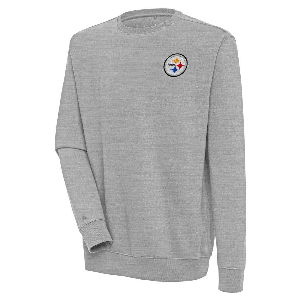 Pittsburgh Steelers Antigua Victory Pullover Sweatshirt - Heather Gray for sale