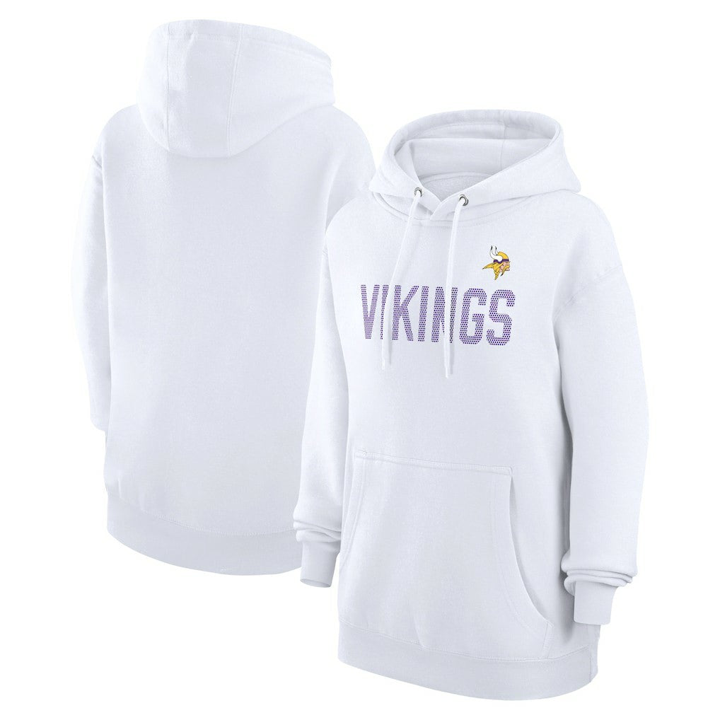 Minnesota Vikings G-III 4Her by Carl Banks Women's Dot Print Pullover Hoodie - White online