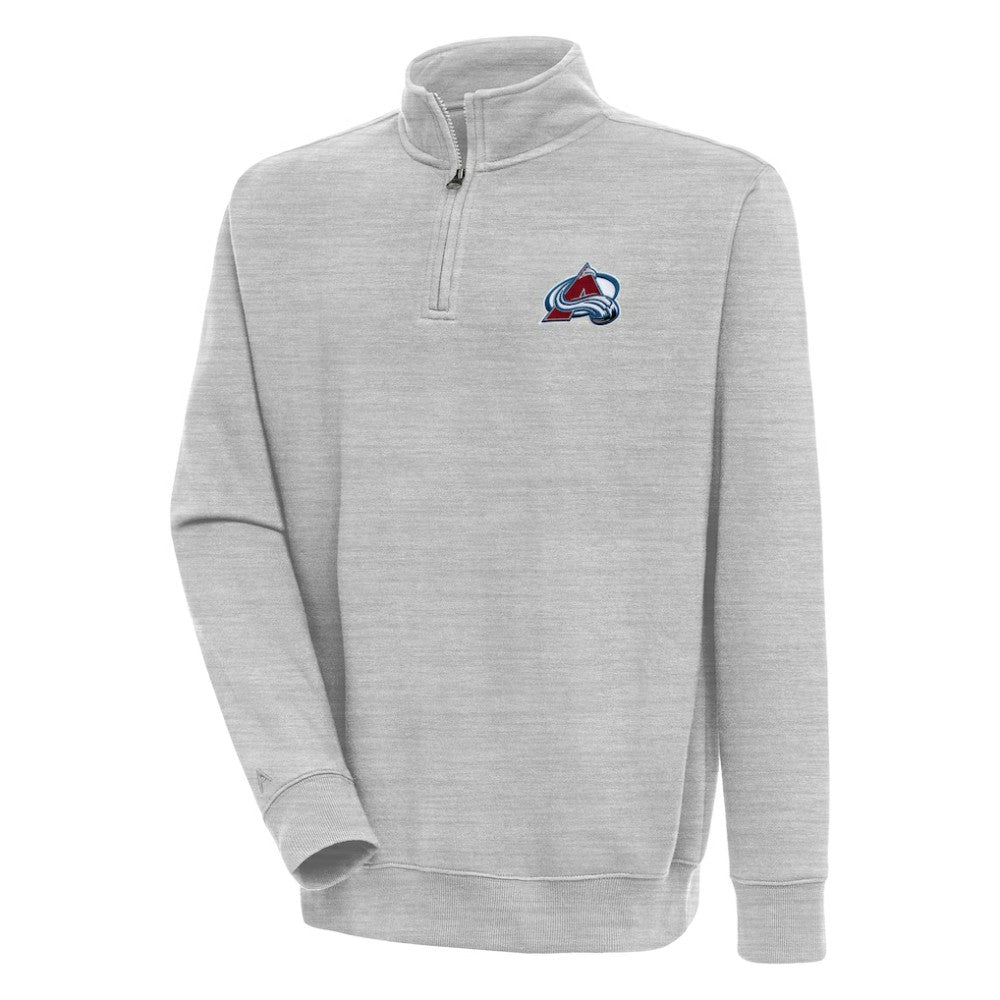 Colorado Avalanche Antigua Victory Quarter-Zip Pullover Top - Heather Gray Pullover