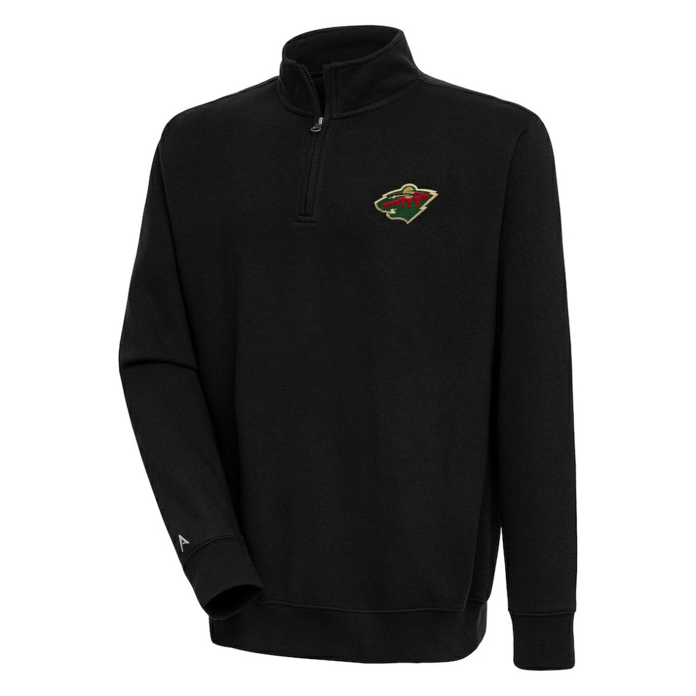Minnesota Wild Antigua Victory Quarter-Zip Pullover Top - Black Pullover