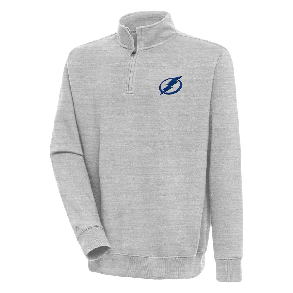 Tampa Bay Lightning Antigua Victory Quarter-Zip Pullover Top - Heather Gray Pullover