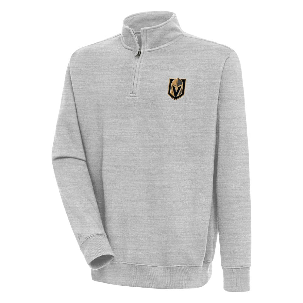 Vegas Golden Knights Antigua Victory Quarter-Zip Pullover Top - Heather Gray Pullover