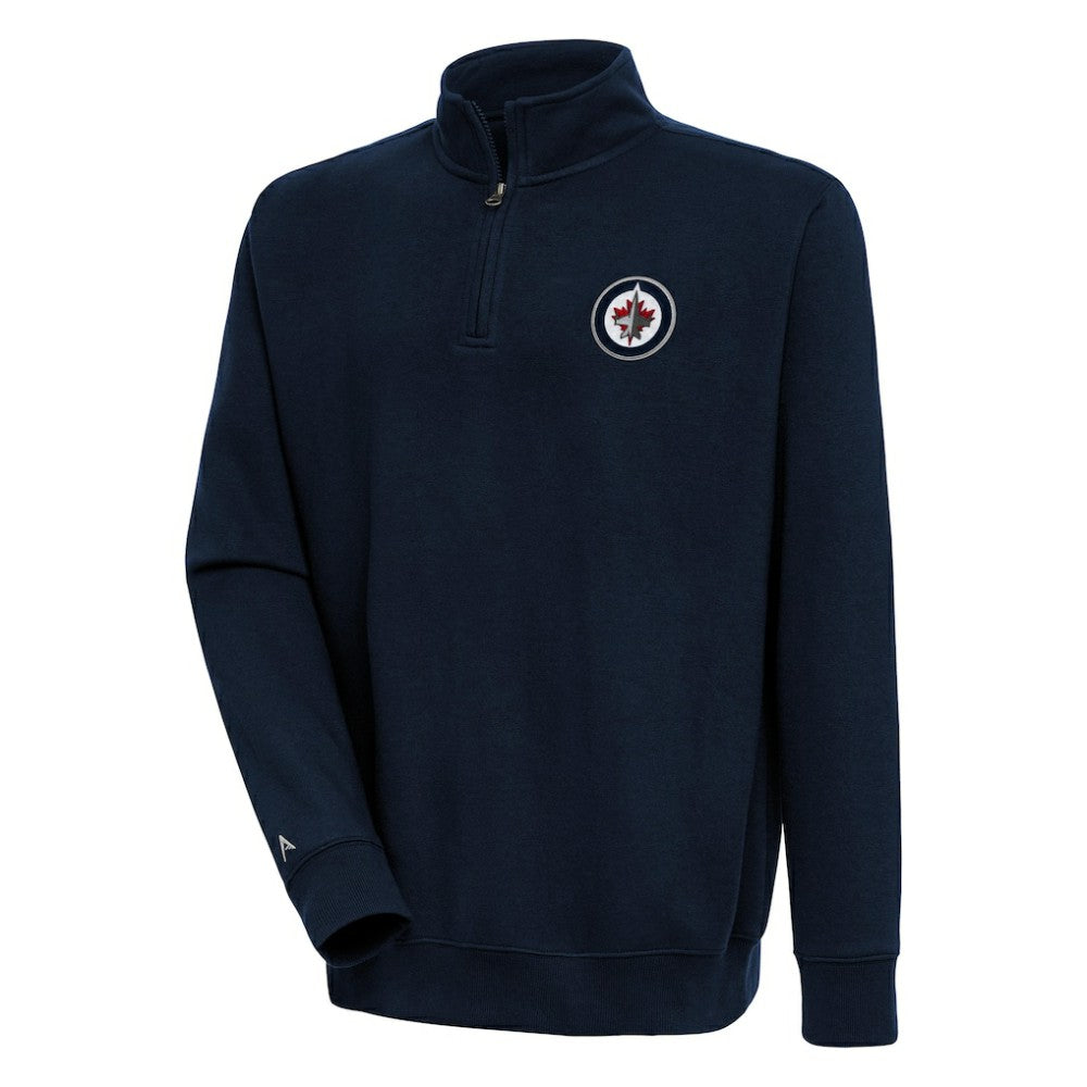 Winnipeg Jets Antigua Victory Quarter-Zip Pullover Top - Navy Pullover