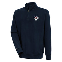 Winnipeg Jets Antigua Victory Quarter-Zip Pullover Top - Navy Pullover