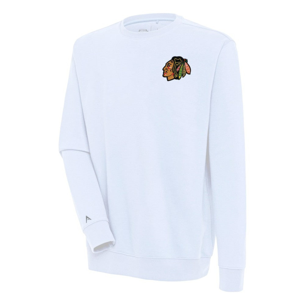 Chicago Blackhawks Antigua Victory Pullover Sweatshirt - White Sweatshirts