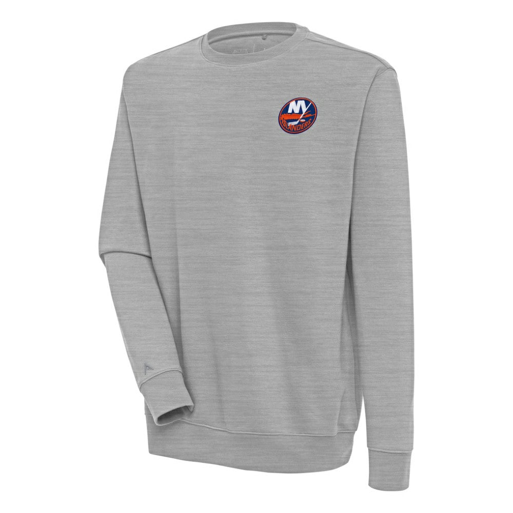 New York Islanders Antigua Victory Pullover Sweatshirt - Heather Gray Sweatshirts