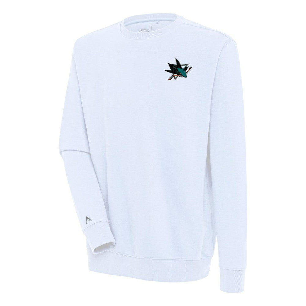 San Jose Sharks Antigua Victory Pullover Sweatshirt - White Sweatshirts