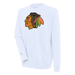 Chicago Blackhawks Antigua Victory Pullover Sweatshirt - White Sweatshirts