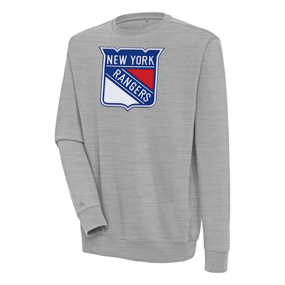 New York Rangers Antigua Victory Pullover Sweatshirt - Heather Gray Sweatshirts