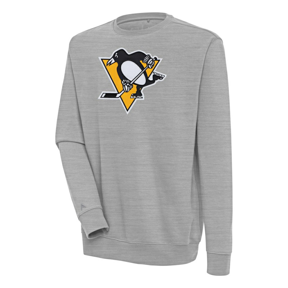 Pittsburgh Penguins Antigua Victory Pullover Sweatshirt - Heather Gray Sweatshirts