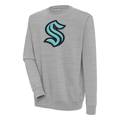 Seattle Kraken Antigua Victory Pullover Sweatshirt - Heather Gray Sweatshirts
