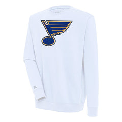St. Louis Blues Antigua Victory Pullover Sweatshirt - White Sweatshirts