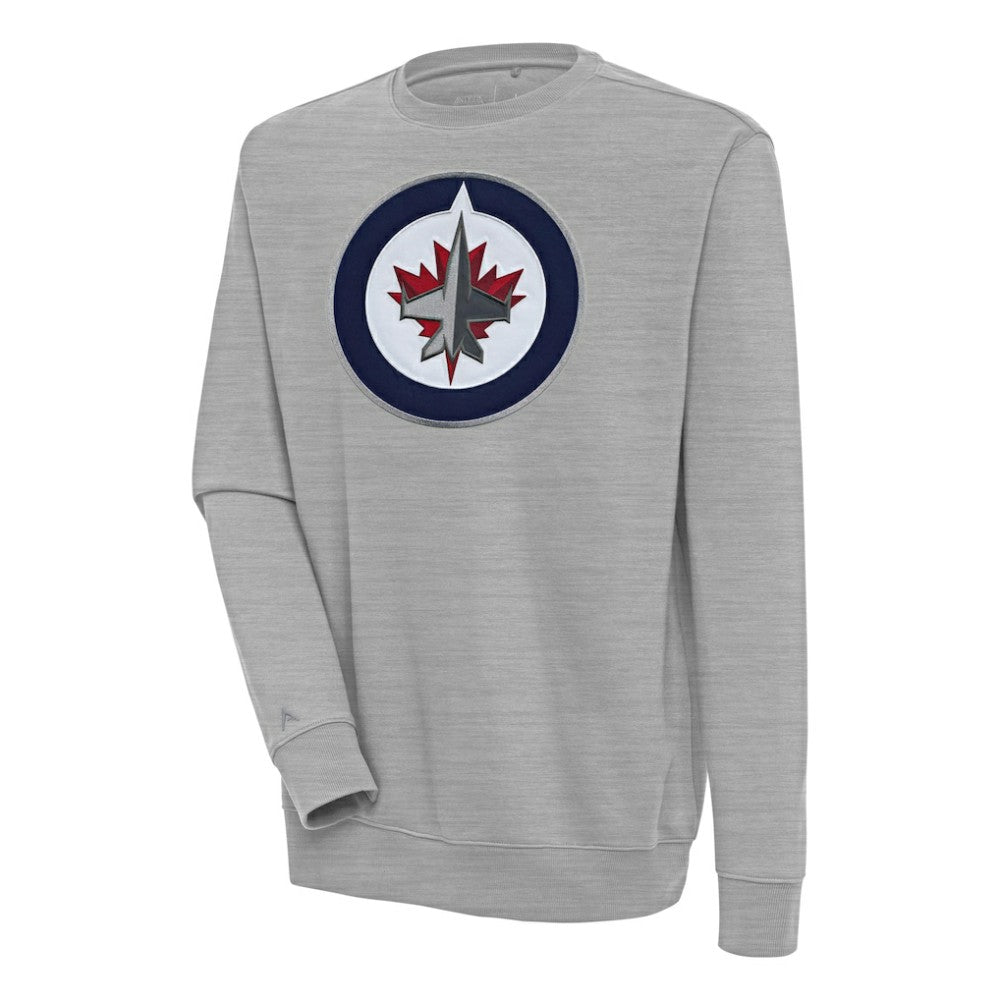 Winnipeg Jets Antigua Victory Pullover Sweatshirt - Heather Gray Sweatshirts