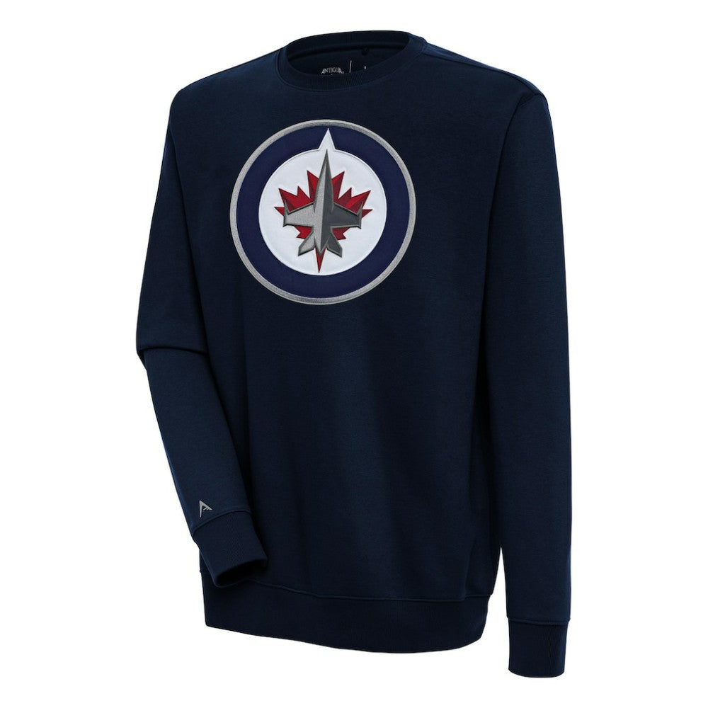 Winnipeg Jets Antigua Victory Pullover Sweatshirt - Navy Sweatshirts