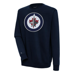 Winnipeg Jets Antigua Victory Pullover Sweatshirt - Navy Sweatshirts