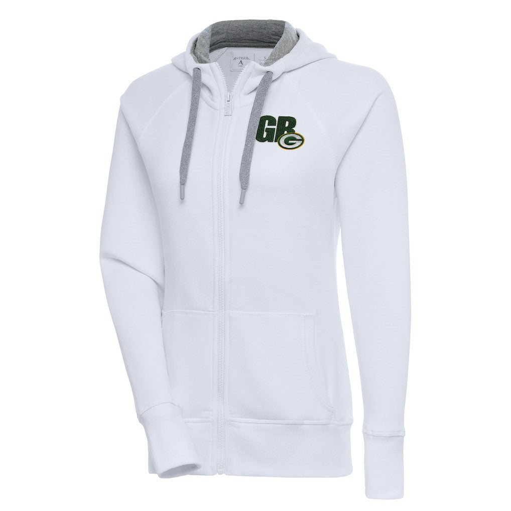 Green Bay Packers Antigua Women's Victory Full-Zip Hoodie - White outlet