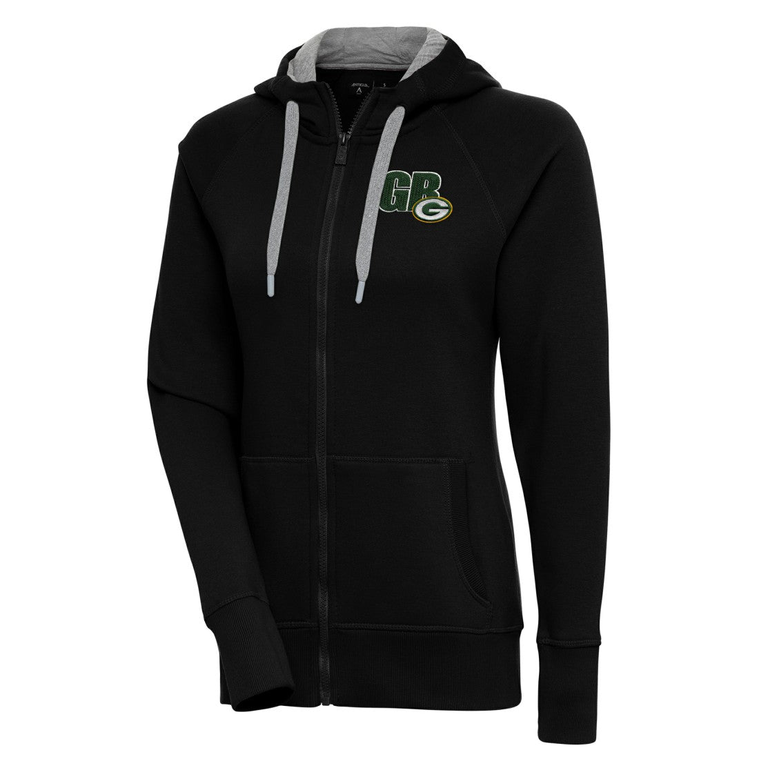 Green Bay Packers Antigua Women's Victory Full-Zip Hoodie - Black for sale