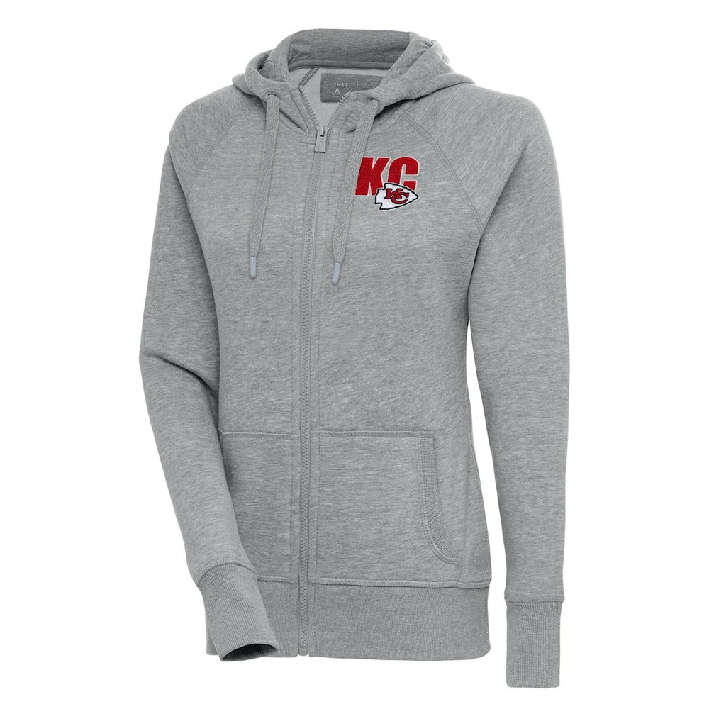 Kansas City Chiefs Antigua Women's Victory Full-Zip Hoodie - Heather Gray discount