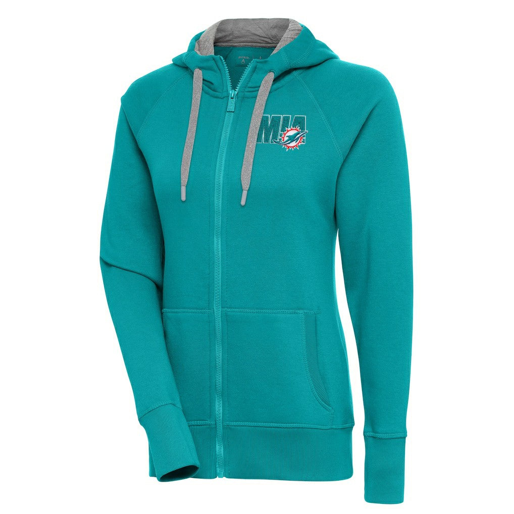 Miami Dolphins Antigua Women's Victory Full-Zip Hoodie - Aqua sale