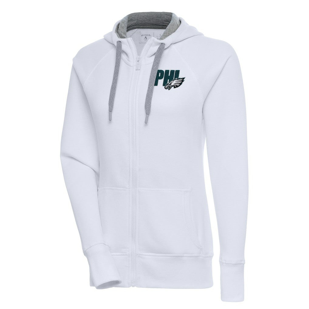 Philadelphia Eagles Antigua Women's Victory Full-Zip Hoodie - White discount