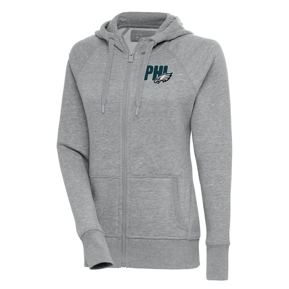 Philadelphia Eagles Antigua Women's Victory Full-Zip Hoodie - Heather Gray sale