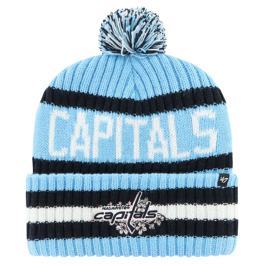 Washington Capitals '47 Cherry Blossom Bering Cuffed Knit Hat with Pom - Light Blue Hats