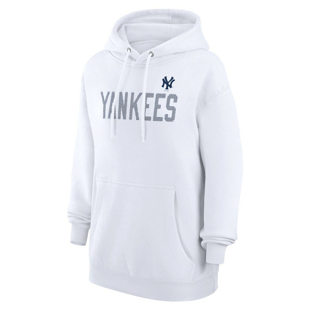 New York Yankees G-III 4Her by Carl Banks Women's Dot Print Pullover Hoodie White