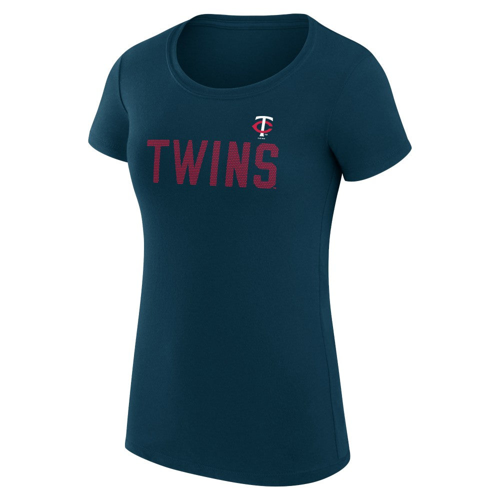 Minnesota Twins G-III 4Her by Carl Banks Women's Super-Slim Fit Lightweight Dot Print T-Shirt Navy