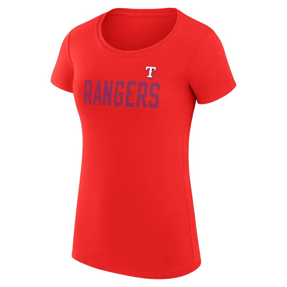Texas Rangers G-III 4Her by Carl Banks Women's Super-Slim Fit Lightweight Dot Print T-Shirt Red
