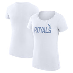 Kansas City Royals G-III 4Her by Carl Banks Women's Super-Slim Fit Lightweight Dot Print T-Shirt White